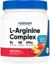 Nutricost L-Arginina Complex (Fruit Punch, 60 Serve) - Senza glutine, Non OGM