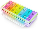 AUVON Weekly Pill Organizer 2 volte al giorno, Grande 7 giorni AM PM Pill Box Organizer, Caso di sondaggio giornaliero con Moisture-Proof & Design Comparti rimovibili per tenere vitamine, olio di pesce, integratori, farmaci