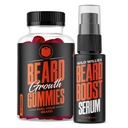 Doppio tortino: Gommie di crescita del cuscinetto e Kit di siero per gli uomini - Biotina, Caffeina e Olio di crescita essenziale per capelli facciali più pieni, più spessi - Vitamine del cuscinetto e aumento della crescita del cuscinetto
