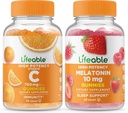 Vitamina C 750mg + Melatonina 10mg, Gummies Bundle - Grande Degustazione, Integratore di vitamina, Senza glutine, OGM libero, Gomma masticabile