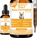 15 in 1 Multivitaminico per Cani - Cane Multivitamina Supporto Liquido Giunto, Salute Gut & Immune - Digestione canina, Cuore, Pelle & Cappotto Salute - Integratori di vitamina per cucciolo - Bacon Flavor