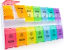 Mossime XL Large Pill Organizer 2 volte al giorno, Weekly Am Pm Pill Box con coperchi a cerniera, 7 Day Medicine Vitamin Pill Case, Daily Pill Container, Big Medication Organizer for Supplement