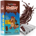 YUM-V'S - Bambini Multivitaminici Cuscinetti Cioccolato Masticabile - Multivitamina per Bambini Supplemento - 16 Vitamine & Minerali - Vitamine Comprese D, Zinco, C, B Complex & More, 60 Contenitore Confezione da 1