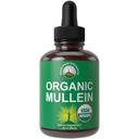 USDA Organic Mullein Leaf Gocce per polmoni, Respiratory Health, Detox, Cleanse. Alta biodisponibilità per donne, uomini, bambini. Supplemento di tintura liquida. Sooth Lungs, Cough, Congestion. Vegan, Zucchero Zero
