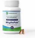 MigRePair Bottiglia di 60 - Doctor Formulated Migraine Relief Supplements - Natural Herbal Support with Feverfew, Butterbur & Grape Seed - Integratore di emicrania per le donne e gli uomini - Migraine Headache Support