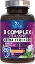 B Complex Vitamine Capsule - con Vitamina B12 B6 B100 C Biotin Folate & Folic Acid - Supplemento per Cuore, Cervello, & Nerve Support - Super Complete B-Complex per Supporto Immune & Energy - 120 Capsule