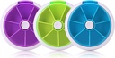 Creative Portable Mini 7 giorni settimanali forma circolare Rotary Cute Fruit Style Pill Storage Case Box (colore misto)