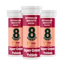 8Greens Supergreens Tablet | Super Greens Powder Superfood Tablet, Metabolismo Immunity & Focus, Daily Greens Effervescent Tablets, Organic: Aloe Vera, Spirulina, Chlorella, Peach, 30 Servings