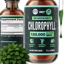 Gocce di clorofilla di HERBIFY - Clorofilla liquida per il supporto del sistema immunitario e dell'energia - Made in USA - Gocce liquide di clorofilla per il disintossico del corpo, Deodorante interno & Enhance Skin - 2 Oz