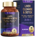 Detox e Riparazione del fegato 25-in-1 con il cardo del latte, radice di dente di leone, radice di barbabietola, estratto di carciofo per il fegato Salute Herb Liver Supporto Supplemento Vitamine Zinco, Choline 90 Vegan Capsule