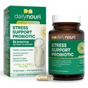 Probiotico per donne e uomini | Supporta la gestione del cortisolo, il sollievo dello stress, l'umore, la digestione e la salute del fegato | 3 Strains clinicamente studiati + Vegan Omega Oil | fornitura di 30 giorni