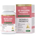 Probiotici e prebiotici organici per le donne pH Balance & Digestione- 60 miliardi di CFU Probiotici vaginali con mirtillo D-Mannose, Vegan & Non OGM per il tratto urinario & Immune | 90 Caps