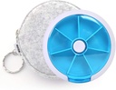 Custodia per Pill Organizer Travel Pill per Purse Portable Medicine Case Small Weeks Pill Box per Vitamine/Fish Oil/Pills/Supplements (Blue+Bag)