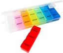 Organizzatore di pillole settimanali, 3 volte al giorno, 7-giorni scatola di pillole, Dispenser portatile della cassa di prescrizione di viaggio, Contenitore di comparazioni dell'olio di pesce di vitamina, Reminder del supporto del supplemento del calcio DHA giornaliero