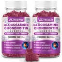 2 Pacchetti 2000mg Glucosamina Condroitin Gummies, Glucosamina Extra Forza con Condroitina MSM & Turmeric, Supporto Congiunto, Supporto Immune Antiossidante - 120 Gummies