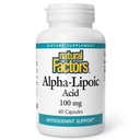 Fattori naturali Acido alfa-lipoico 100mg capsule, 60-Count
