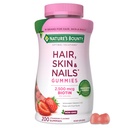 Soluzioni ottimali per capelli, pelle e unghie pectina pectine, 2500 mcg Biotin Per porzione, No Stick Gummy, Formula vegetariana, Fragola Flavor, 200 conteggio, 100 Total Servings
