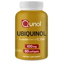Qunol Ubiquinol CoQ10 100mg Softgels, Ubiquinol - Forma attiva di Coenzyme Q10, Antiossidante per la salute del cuore, Livelli di pressione sanguigna sana, Beneficiale agli utenti Statini, 60 Conta