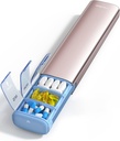 Vaydeer 7 giorno organizzatore di pillole settimanali, cassa di viaggio del metallo, scatola di pedaggio di grande capacità giornaliera per integratori, pillole, vitamine e farmaci (oro rosa)