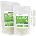 XPRS Nutra Vegan Size 000 Capsule separati- 500 Contenitori Capsetti Vuoti Premium Separati in Borse - Capsule Empty Clear - 000 Pillole per Riempimento Integratore fai da te