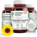 Natural Nutra Sunflower Lecithin 2000 mg Supplemento, Supporta l'allattamento mamme con latte collegato Duct Relief, Liver & Brain Health Booster, Soy Free, Non-GMO, Gluten-Free, 120 Softgels (3 Pack)