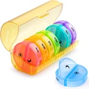 Sukuos Large Weekly Pill Organizer 2 volte al giorno, Daily Pill Box 7 giorni Facile da aprire con doppia protezione, AM PM Pill Case for Medicine/Vitamin/Fish Oil/Supplements (giallo)