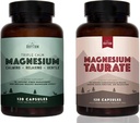 Natural Rhythm Day & Night Bundle - Triple Calm Magnesium 150mg, 120 Capsule + Magnesio Taurate 750mg (150mg di Magnesio Elementale) 120 Capsule