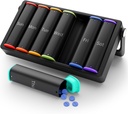 Organizzatore di pillole settimanali 2 volte al giorno, KOVIUU Large Travel Pill Box 7 giorno, Am Pm Twice Daily Pill Case with Rotatable Handle, Week Pill Holder Container for Vitamin Medicine Supplement Fish Oil, Nero