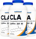 Nutricost CLA (acido linoleico coniugato) 2.400mg, 240 Softgels - senza glutine, non OGM, 800mg Per Softgel (3 bottiglie)