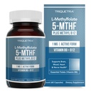 L Methyl Folate 1000 mcg Plus Methyl B12 Cofactor – Active 5-MTHF Form - Supporta l'umore, la metilazione, la cognizione – altamente biodisponibile forme bioattive di vitamina B9 & B12 (60 capsule – 60 porzioni)