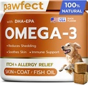 PAWFECTCHEW Fish Oil Omega 3 per cani - Allergy Relief - Joint Health - Itch Relief, Shedding - Skin and Coat Supplement - Alaskan Salmon Oil Chews - Omega 3 6 9 - EPA & DHA acidi grassi