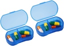 2PCS Pill Case Organizer Pocket Small Pill Holder, Daily AM & PM Containers, Medicine Holder, Ideale per il Farmaco, Vitamina, Supplemento, Perfetto per il viaggio, Ideale per il Purse