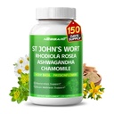 Peggio di ST John 14-in-1 Miscela naturale con Rhodiola Ashwagandha Camomilla Santo Basilio L-teanina Valerian Passionflower - 150 Conte - Made & Tested in the USA