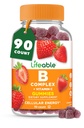 Gummie complesse di vitamina B per adulti | con vitamina C | Grandi Gummie di vitamina B per l'energia e il Nerve System | Vegan B Vitamine complesse per le donne, Uomini | 90 Gummies