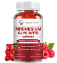 Magnesio Glycinate Gummies, Zucchero Gratuito Magnesio Supplemento con Magnesio Glycinate 400mg, Magnesio L-Threonate 200mg per Calma Mood, Muscolo, Bone & Sonno per Adulti, 60 Raspberry Gummies
