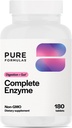 PureFormulas Complete Enzyme | Pancreatic Enzymes 1000mg (Full Strength) | Pancreatin Digestion Supplement con Protease, Amylase & Lipase | Supporto digestivo | Dairy e Soy Free 180 Tablet