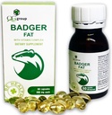 Gruppo QG Badger Fat Fonte naturale di acidi grassi polinsaturi - 60 capsule, 300 mg Ogni