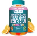 Sentire Grande Omega & DHA Gummies per adulti pianta basata Omega 3 Fish Oil Alternative | Vegetariano | Vitamina C, Chia e Omega3, Supporta cervello, Immune, Funzioni prenatali, (60 conteggio)