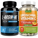 Max resistenza Nitric Oxide Booster Bundle – L-Arginina & Liposomal Vitamin C, Con L Citrulline, Ascorbyl Palmitate, Natural Absorb Boost Formula Per sostenere l'energia di esercizio, Salute Immune, Slim Look