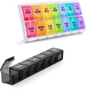 2 Pack organizzatore di pillole settimanali, Sukuos Large Daily Pill Case 7 giorno per Pills/Vitamin/Fish Oil/Supplements, BPA Free Medicine Organizer Box