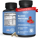 Integratore di supporto per la pressione sanguigna – Natural Hawthorn, Hibiscus, Garlic & Olive Leaf – Heart Health & Circulation Support – B12, B6 – Vegan, Non-GMO – 90 Caps (3-Month Supply)
