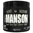 DARK METAL Inc. Manson High Stim Pre Workout Powder, Energy Focus Strength, Caricato con Beta Alanine L-Carnitine Caffeine Infinergy, 35 Srvgs, Blue Raspberry