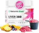 Liver 360 - Polvere di Detox & Repair del fegato con cardo del latte, aroma di punzonatura di frutta dell'estratto di curcuma e carciofo – 30 porzioni