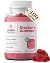 Madre Nutriente Cranberry Gummies Supplemento per le donne & bambini- Tratto urinario Salute- Meno Tart & 90% Meno Dolce, Senza glutine, Non-OGM, Vegan - Pure Cranberry Extract 1000mg - 100 Count.