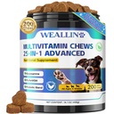 Vitamine di cane - 25-in-1 Vitamine di cane e integratori Multivitamina con Glucosamina Probiotici Omega-3 Puppy Multivitamin Chewable per cappotto, cuore, HIPS & Giunti, Digestione & Sistema immunitario 200pcs