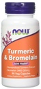 NOW Foods Turmeric & Bromelain, 90 capsula vegetale (2 Confezione)