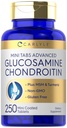 Carlyle Glucosamine Chondroitin MSM | 250 Mini compresse | Formula avanzata con Turmeric | Non-GMO, Gluten Free
