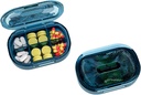 Piccola scatola di pillole, Moisture Proof Pill Case, Organizzatore di viaggio Pillola per borsa da tasca, Vitamina di medicina portatile quotidiana, Olio di pesce, Supplemento (blu)