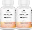 300 miliardi di CFU Probiotici - Probiotici per le donne e gli uomini, 12 Probiotici Strains Plus Prebiotici, Max Potente per la salute generale Digestivo & Gut, Supporto Immune, Scaffale Stabile - 120 capsule
