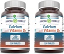 Incredibile Calcium Formulas con vitamina D3 Supplemento | Compresse | Non OGM | Gluten-Free | Made in USA (2 Pack, 250 Count)